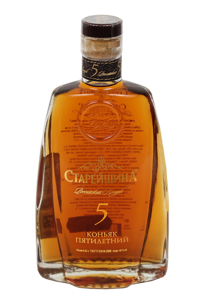КОНЬЯК СТАРЕЙШИНА 5 лет 0.5L